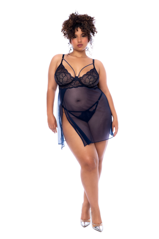 Midnight Rose Babydoll Set Plus