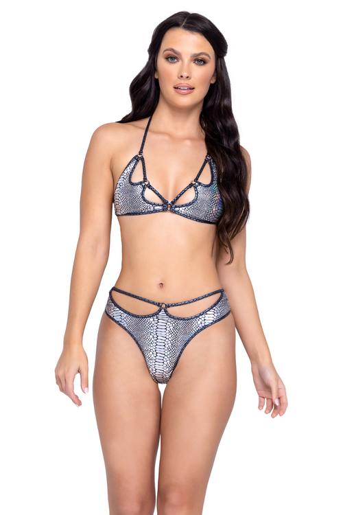 Snake Skin Keyhole Triangle Top