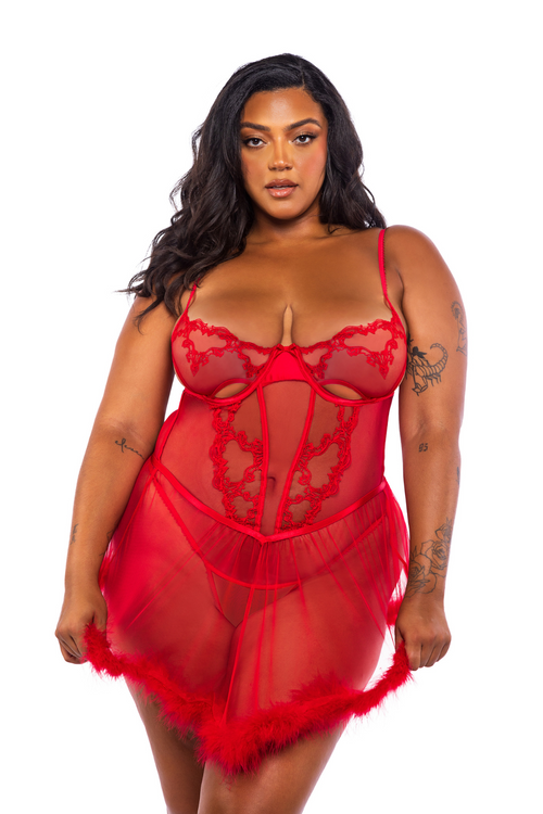 Baroque Heart Babydoll Set Plus