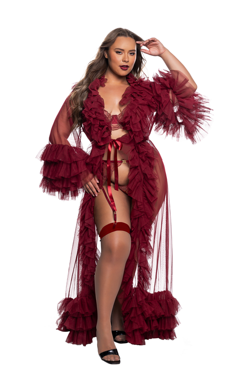 Merlot Voguish Luxury Glam Robe