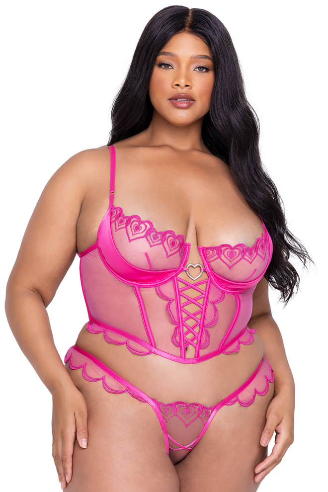 Bubblegum Heart 2-Piece Bustier Set