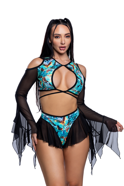 Butterfly Flutter short Blue