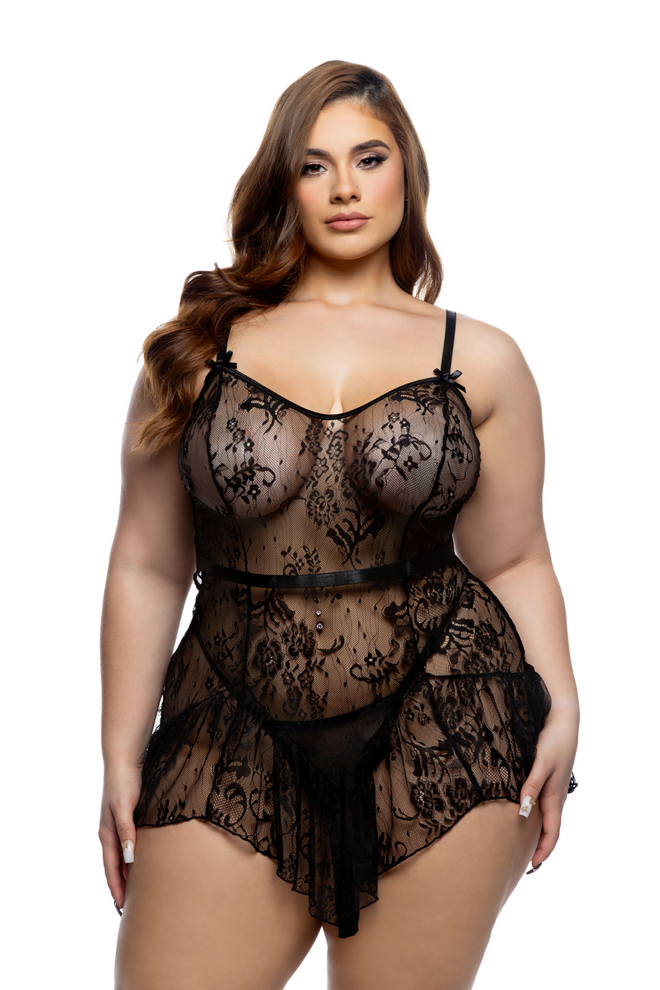 Black Midnight Kiss Slip Plus