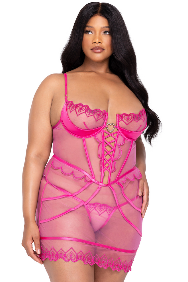 Bubblegum Heart Slip 2-Piece Set