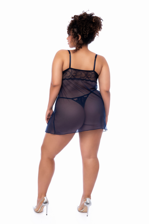 Midnight Rose Babydoll Set Plus